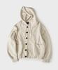 Hooves Heavy Cotton Oversized Button Zip Hoodie [Oatmeal]