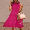 European Beautiful Women's New Summer Fresh and Sweet Loose Hollow Embroidered Dress