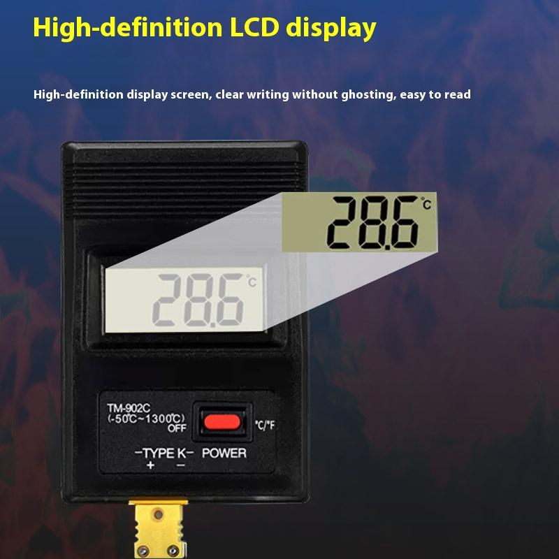 1 Set -50℃ -1300℃ Temperature Meter Tm-902C Digital K Type Lcd Thermometer Sensor With Thermocouple Probe Industrial Detector