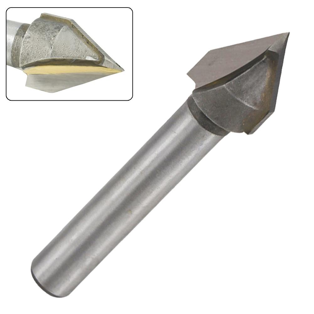 6x10mm 60 Degree V Shape Milling Cutter Chamfer End Mills Woodworking Router Bit Milling Router Bit Trimming Machine Cutter