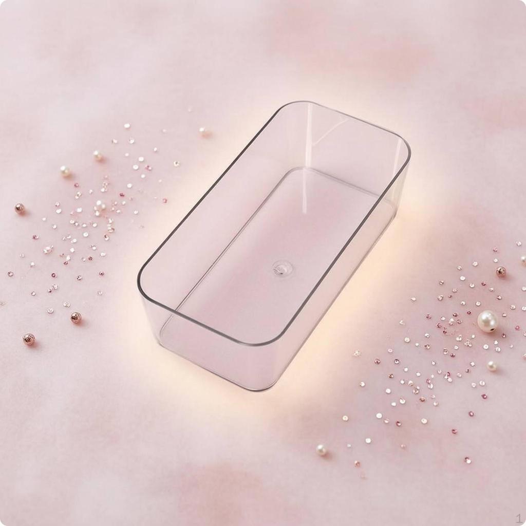 Cosmetic Storage Box Compartmentalized Clear Acrylic Organizer Easy to Clean Makeup Bin