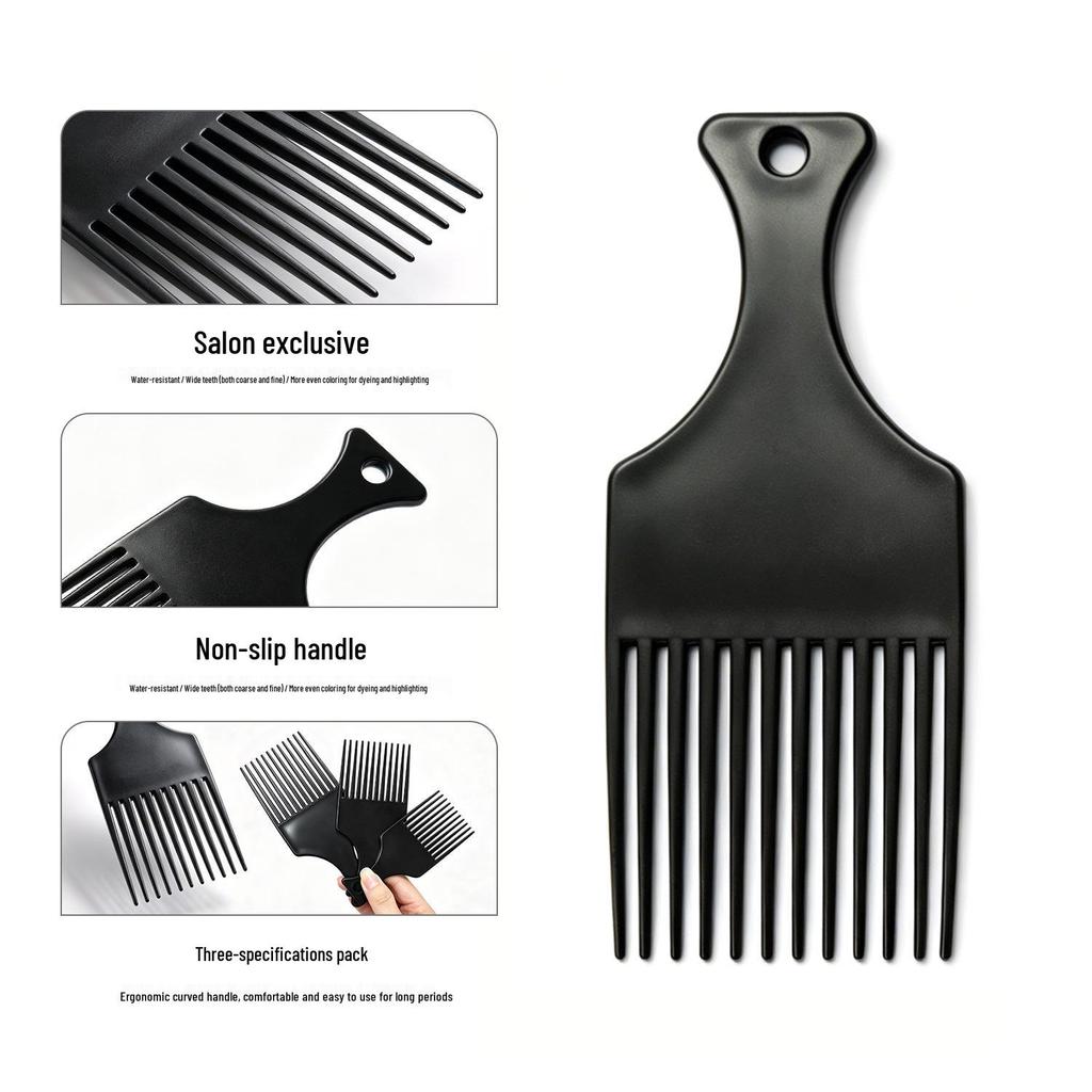 Colorful Anti-Static Plastic Hair Comb Set for Salon & Men's Styling, Including Fork Comb and Hairpin.