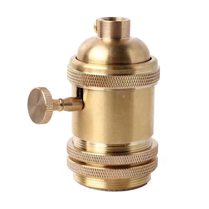 

Vintage E26/E27 Copper Lamp Holder with Rotary Switch - DIY Pendant Light Fixture Accessory