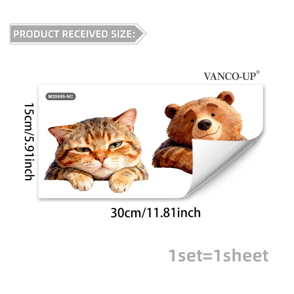 Self-adhesive Cartoon Animals Flowers Butterflies Switch Wall Stickers Puppy Kitten for Bedroom Living Room Home Decor