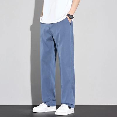 Thin Summer Men's Soft Lyocell Casual Pants Comfortable Fashion Solid Color Simple Male Trousers Clothing