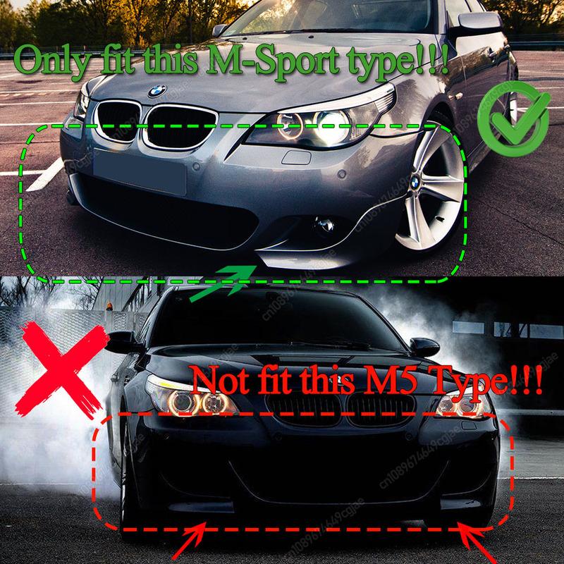 For BMW M-Sport E60 E61 523i 525i 528i 530i 535i 540i 550i 2005-2010 Car Front Bumper Lip Diffuser Splitter Bodykit Tuning Black