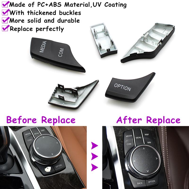 G30 G31 F90 G32 G11 G12 G01 G02 F97 F98 Car Central Console CIC IDrive Multimedia Control Button Cover Trim For BMW 5 6 7 X3 X4