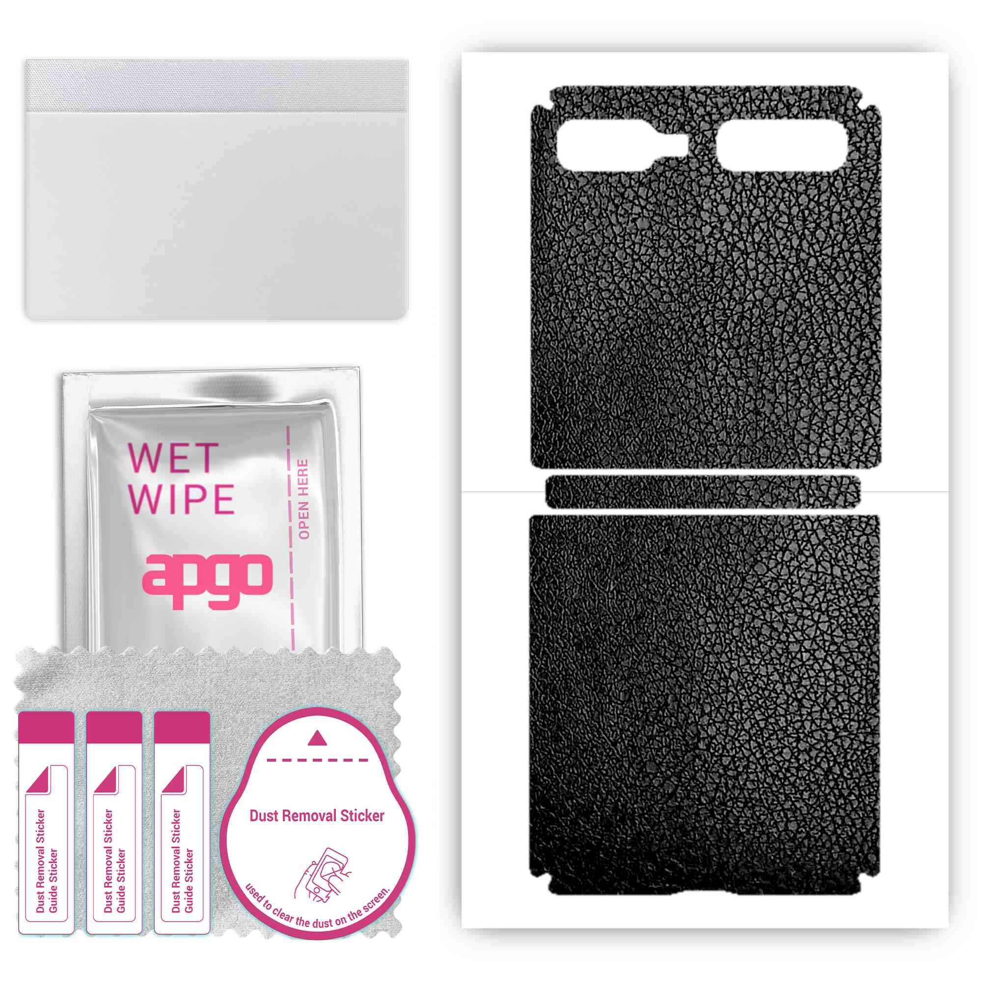 

Apgo Protective Skin Sticker для задньої панелі, сумісний із Samsung Galaxy Z Flip 5G (перша модель 5G), Плівка, фольга, вініл – чорна шкіра з візерунком