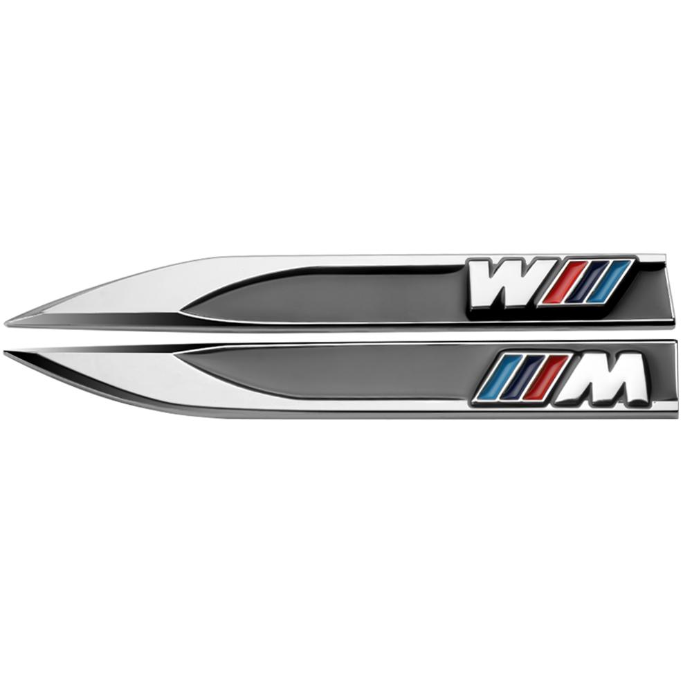 

2Pcs Metal Emblem Car mark Side Wing Badge Sticker Body Fender Decal For BMW M E46 E90 F10 F30 G20 Performance X5 E92 E87 G30