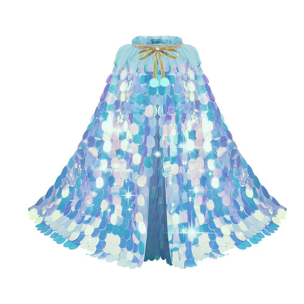 

Creative Kids Sequin Mermaid Cape Shawl Costume One Size небесно-голубой