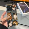 Square Back Tube Protection Clear Case For iPhone 11 15 Plus 16 ProMax 12 13 14 Pro Max Anti-Oxygen,Cartoon Cat Pattern Casing