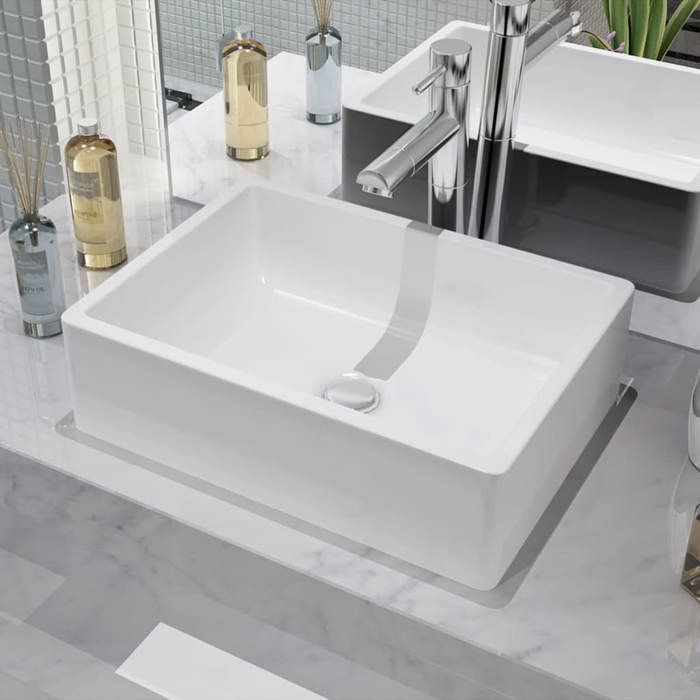 VidaXL Ceramic Sink Hand Basin Vanity Sink for Bathroom Toilet 142339