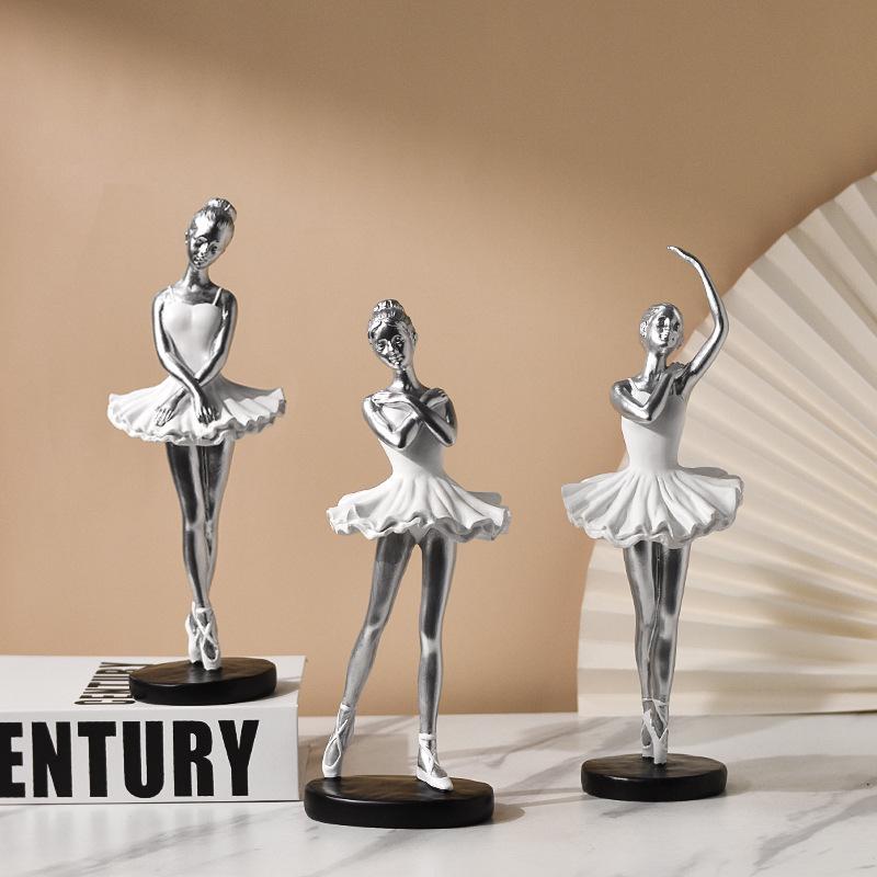 Nordic Style Ballet Girl Resin Ornament - Girly Room Decor & Birthday Gift