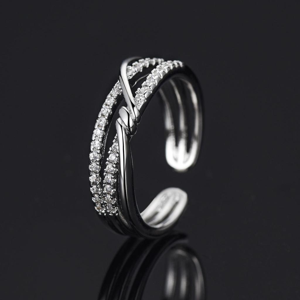 Geometric Curve Knotted Open Ring for Women - Niche Cold Style Fashion Accessory