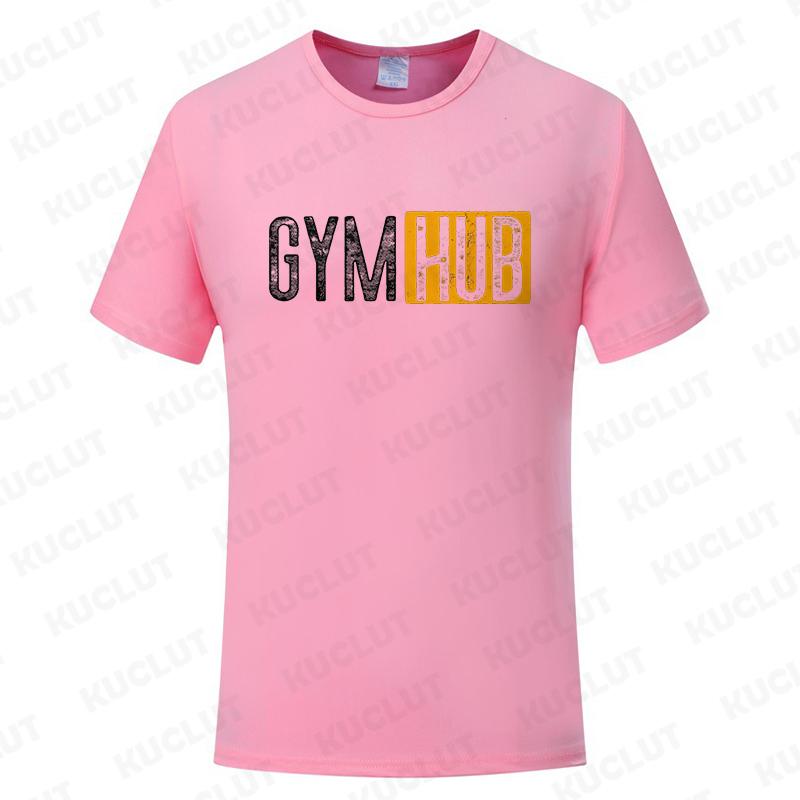 Gym Hub Print Men's T-Shirt Oversize Funny Graphic Tees for Men Summer Tops T Shirt for Men Clothing Fashion T Shirt Casual Tee