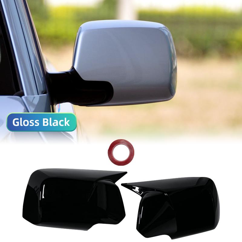 

Pair Car Side Reverse Mirror Cover For BMW X3 E83 2003-2010 Glossy Black Carbon Look