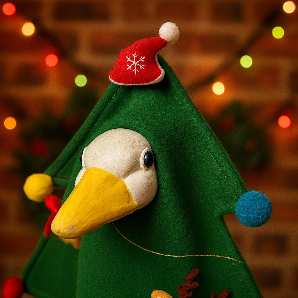 Porch Goose Christmas Tree Outfit - Funny Outdoor Yard Decoration