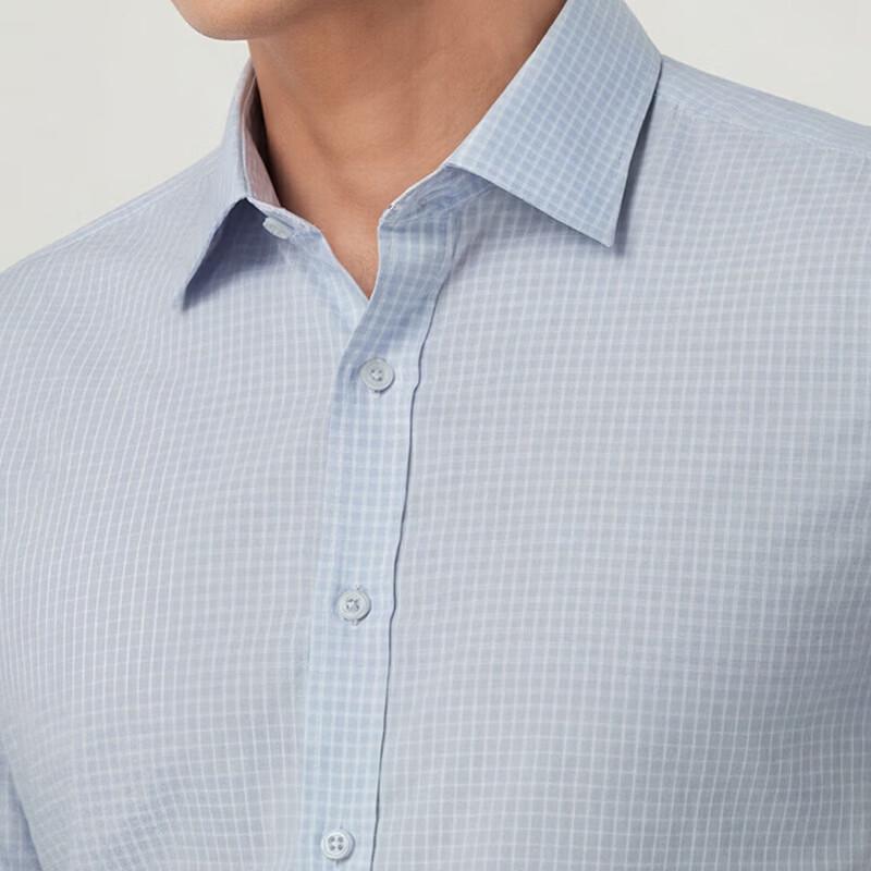 YOUNGOR Men's Smooth Wrinkle-Resistant Short-Sleeve Shirt