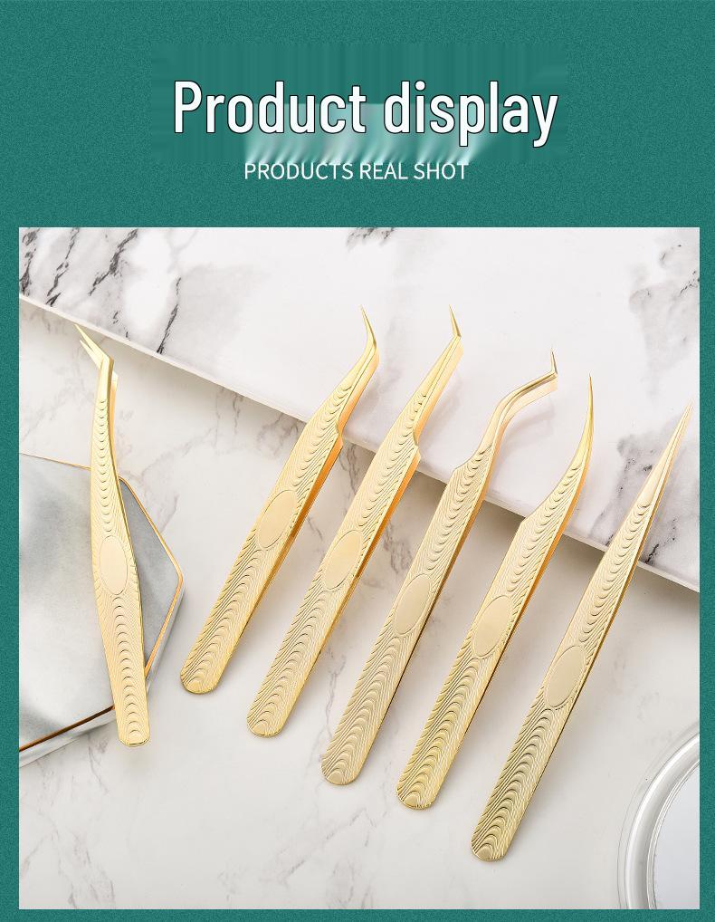 High-Density Blooming Eyelash Extension Tweezers - Precision Beauty Tool for False Lashes