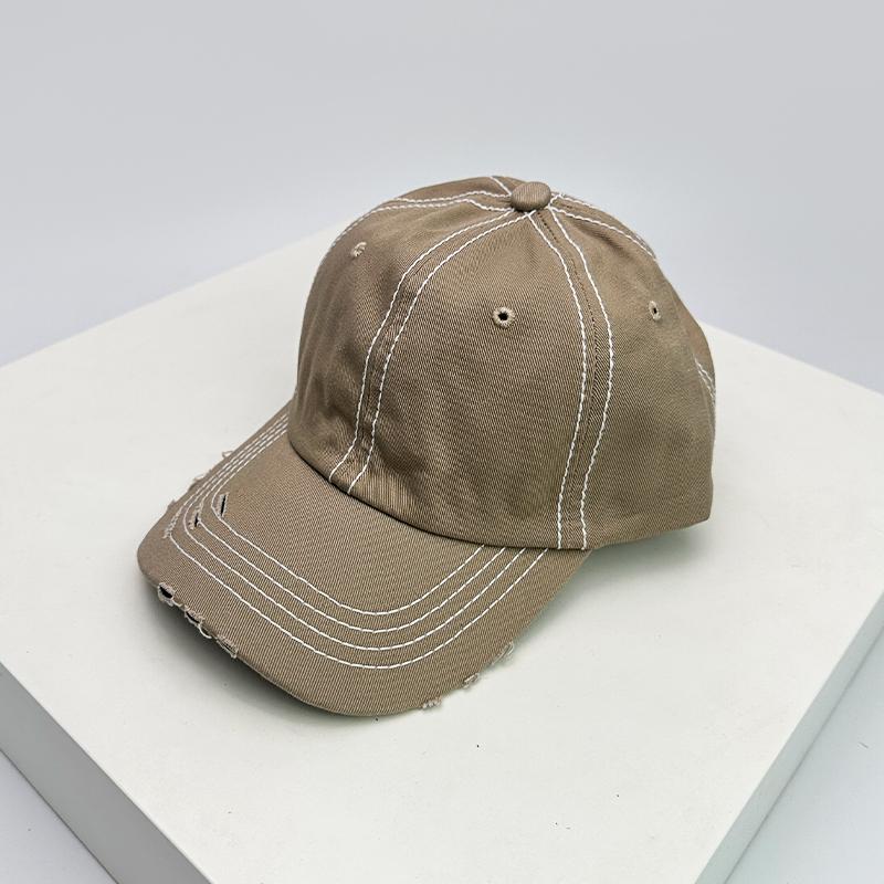 New Unisex Solid Distress Retro Baseball Hats Breathable Street Sunshade Simple Peaked Cap Versatile Fashion Casual Broken Style