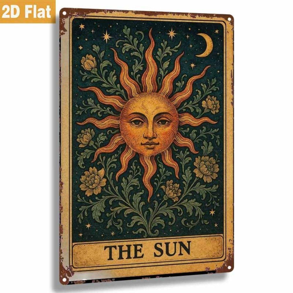Vintage Sun Moon Boho Metal Wall Art 20x30cm Home Decor Tin Sign