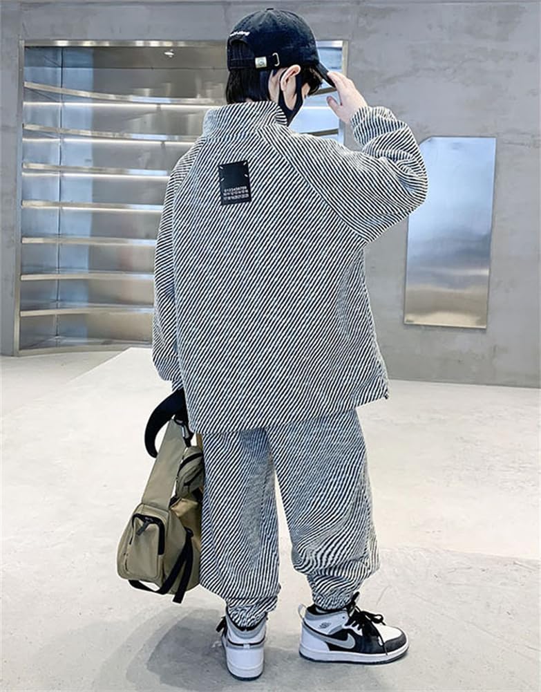 Configurare îmbrăcăminte Junior cu mânecă lungă Configurare îmbrăcăminte coreeană Băieți Primăvară Toamnă Hanorac cu mânecă lungă Pantaloni sport Set de sus și de jos Casual Lejer Copii