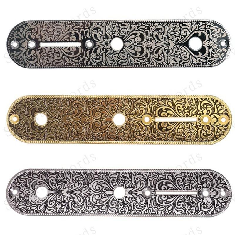 1* Guitar Control Plate For Tele Guitar Replacement Zinc Alloy Bridge Switch Vintage Carving Design High Quality