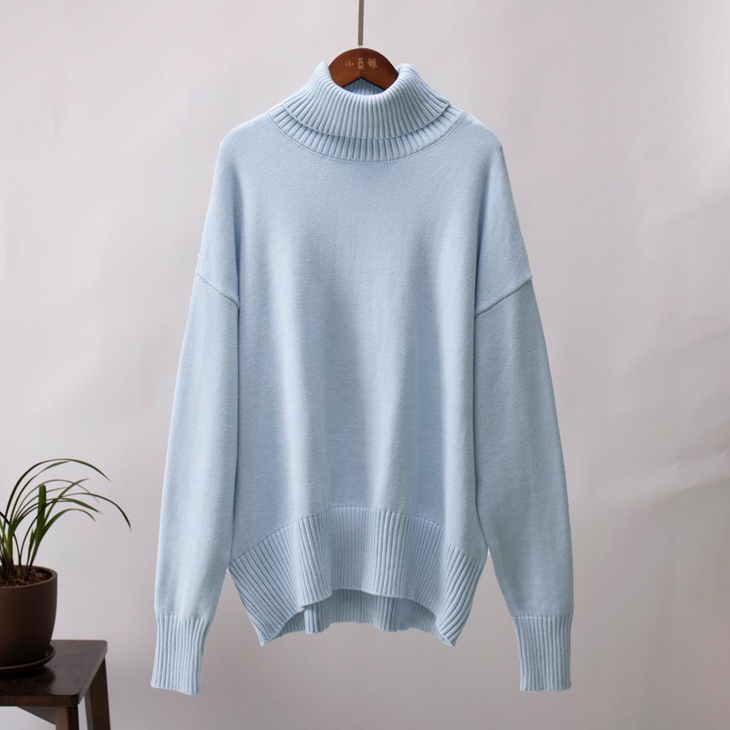 Women's Solid-color Fashionable Long-sleeved Top Sweater