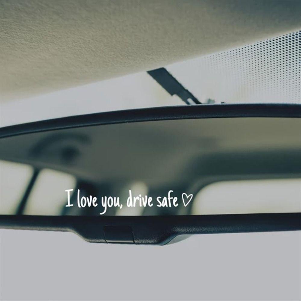 Waterproof Drive Safe Mirror Sticker Funny Decal Heart Design I Love You Car Decals Mirror Decal Rearview Mirror Sticker