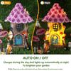 60PCS Solar Fairy Garden Accessories Resin Light up DIY Village Decoration Elves Flowers Cottage Micro Landscape Ornament