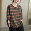 DIMANAF 2025 Summer T-shirt Women Spliced Stripe Printing Short Sleeve Loose Black