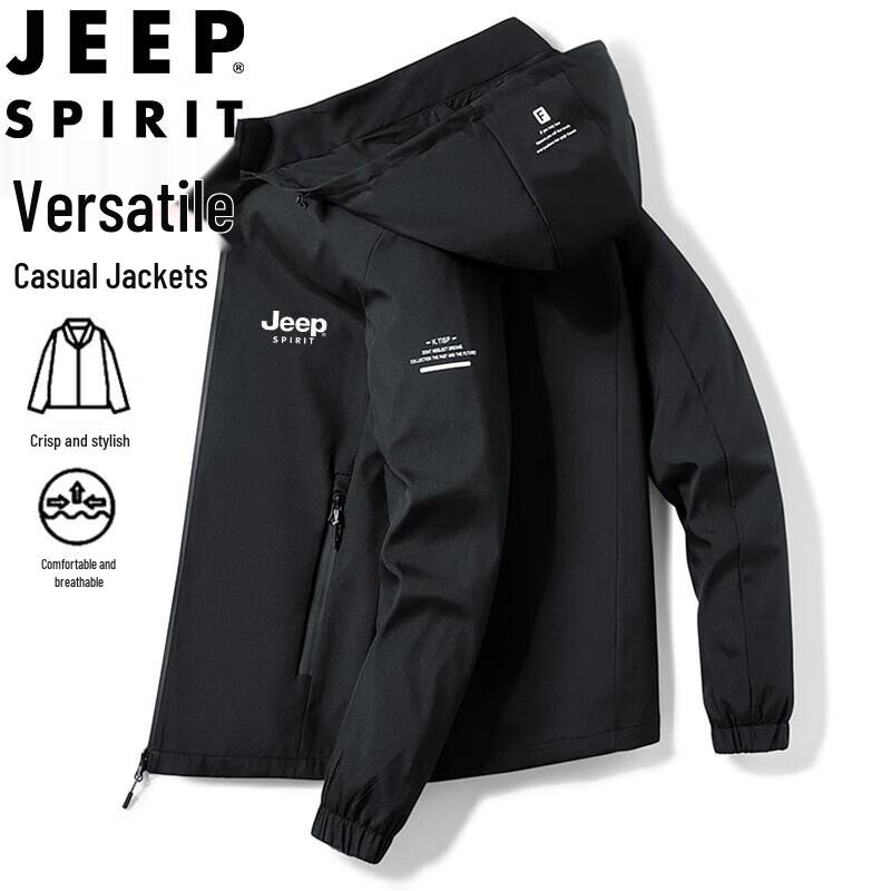 

JEEP SPIRIT Men s Hooded Windproof Casual Jacket L