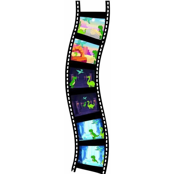 Projecteur à histoires - dinosaure - 3 disques - lampe torche led - pour enfants à partir de 3 ans - vert