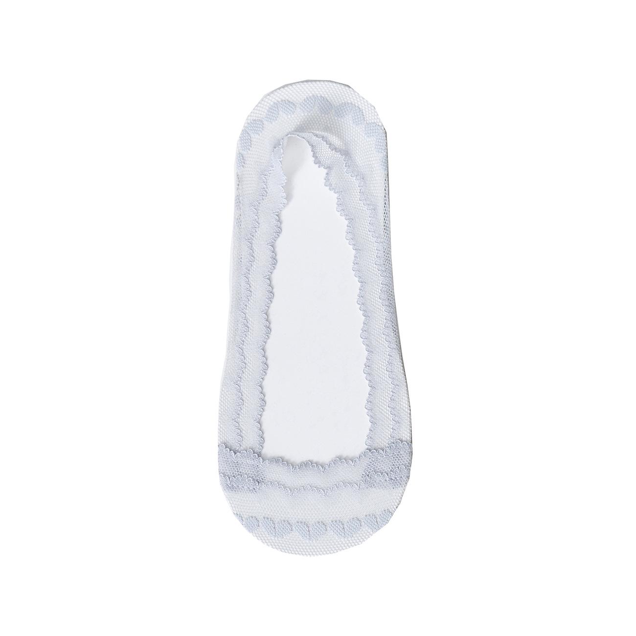 Women s Summer Thin No-Show Cotton Boat Socks with Non-Slip Lace Trim No-show