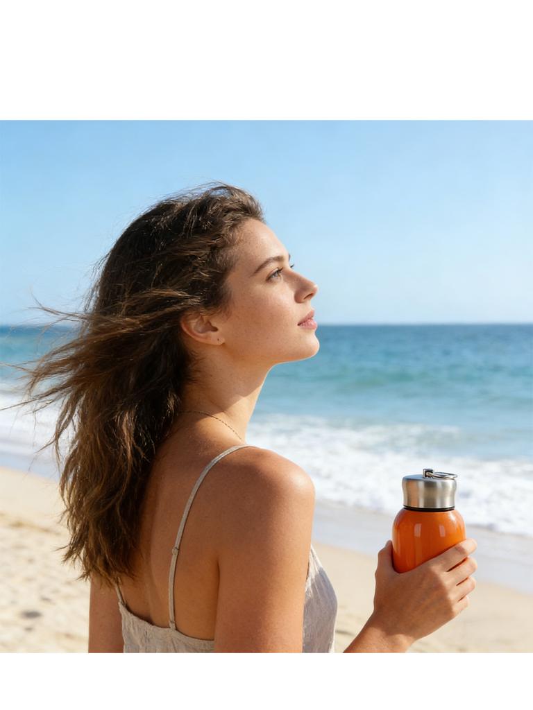 Portable insulated cup 304 stainless steel with handle, compact portable vacuum flask for hot and cold beverages