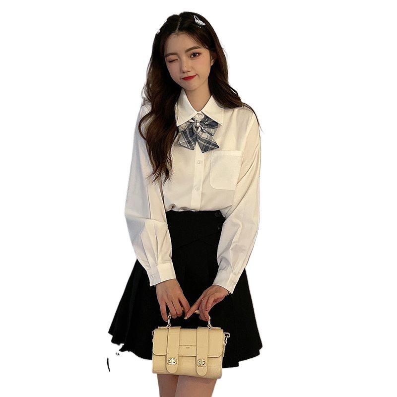 Original Short Sleeve White JK Uniform Shirt with Pointed Collar