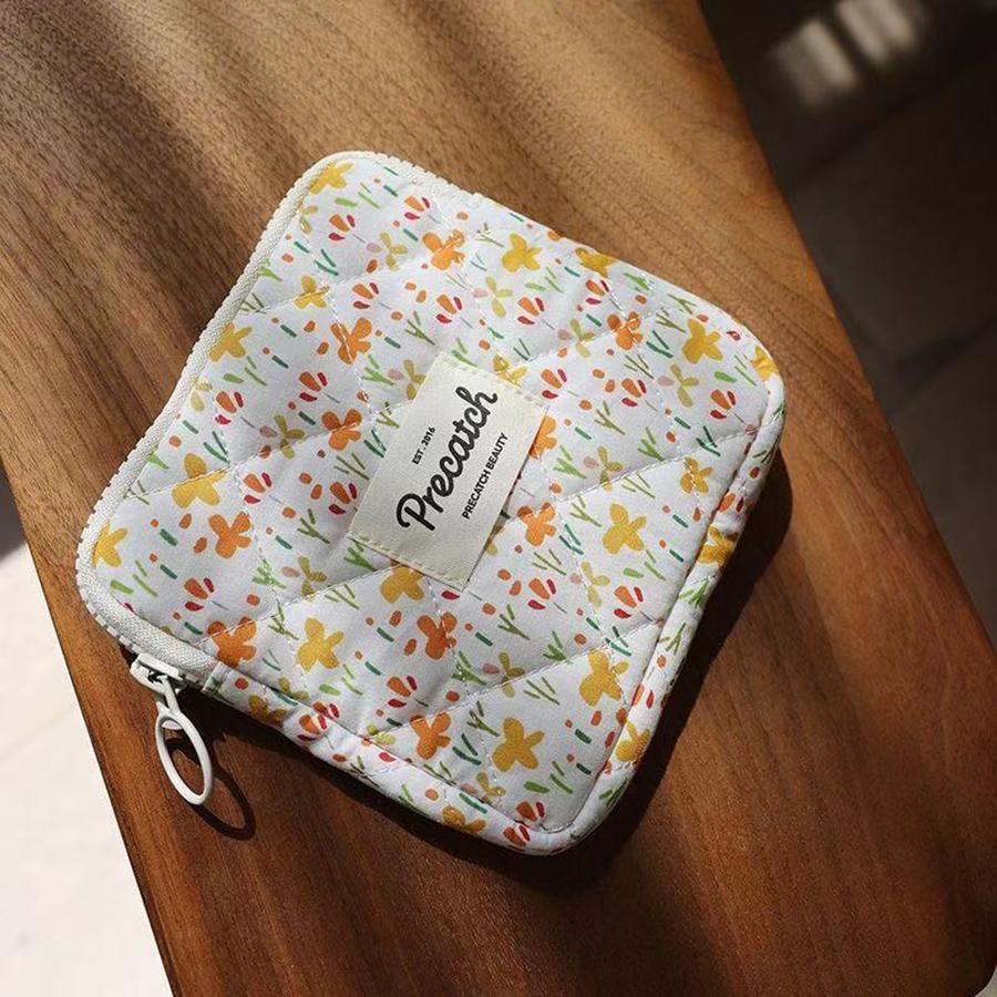 

French Style Floral Embroidered Cosmetic Bag • Makeup Skincare Organizer • Multi-Purpose Travel Daily Storage Pouch