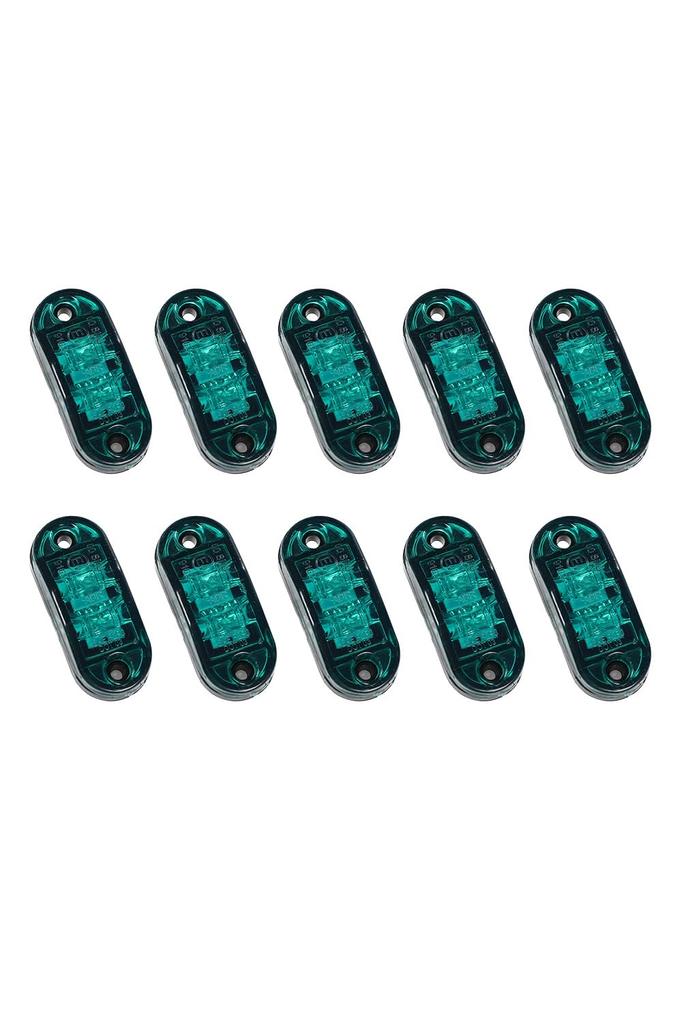 murabantech 10pcs Small LED Marker Lamp 24V Side Marker Decor Truck Euro Waterproof Lighted Green