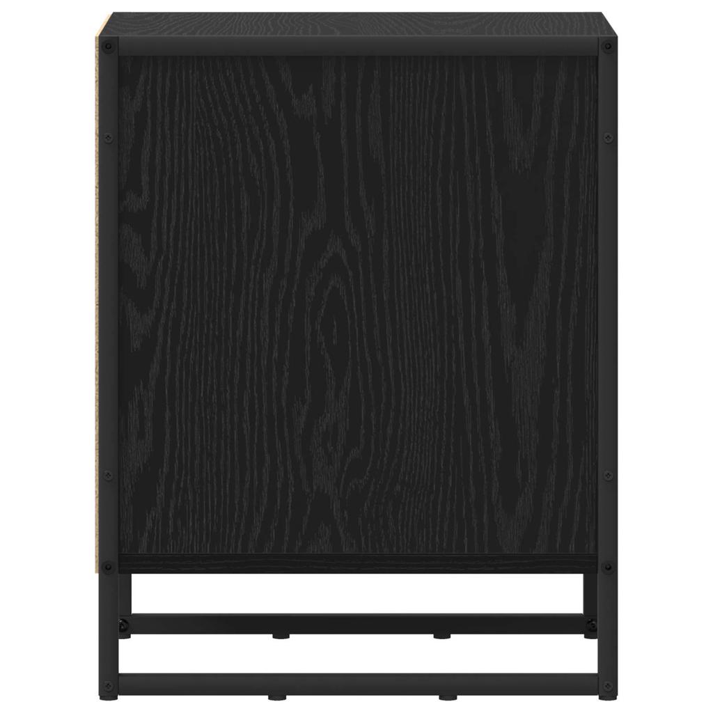 Nightstand Set of 2 Black Oak Effect 39.5 x 30 x 50 cm