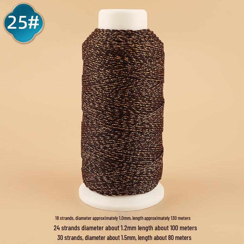 

Золота бавовняна мотузка з китицями, ручної роботи, потерта - Стійка до зношування нитка для намистин 18 strands 1.0mm