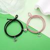 1 Pair Couple Bracelet Heart Magnet Attract Magnetic Decorative All-match Adjustable Jewelry Gift Rubber