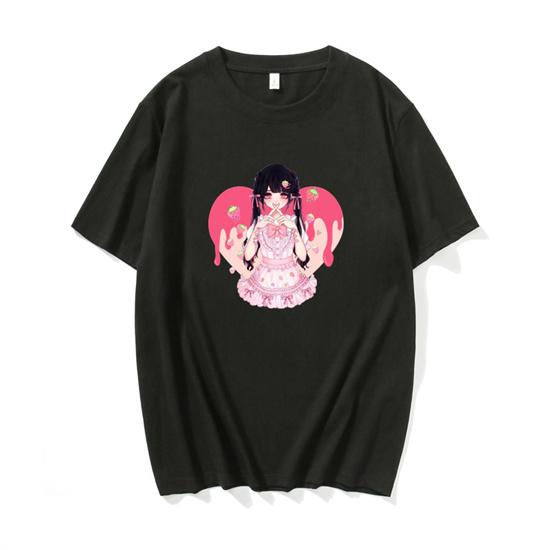 Japan Streetwear Pink Cute Cartoon College Sweet Girls Top Harajuku Summer Anime Fun Kawaii Casual Ulzzang Vintage Women T-shirt