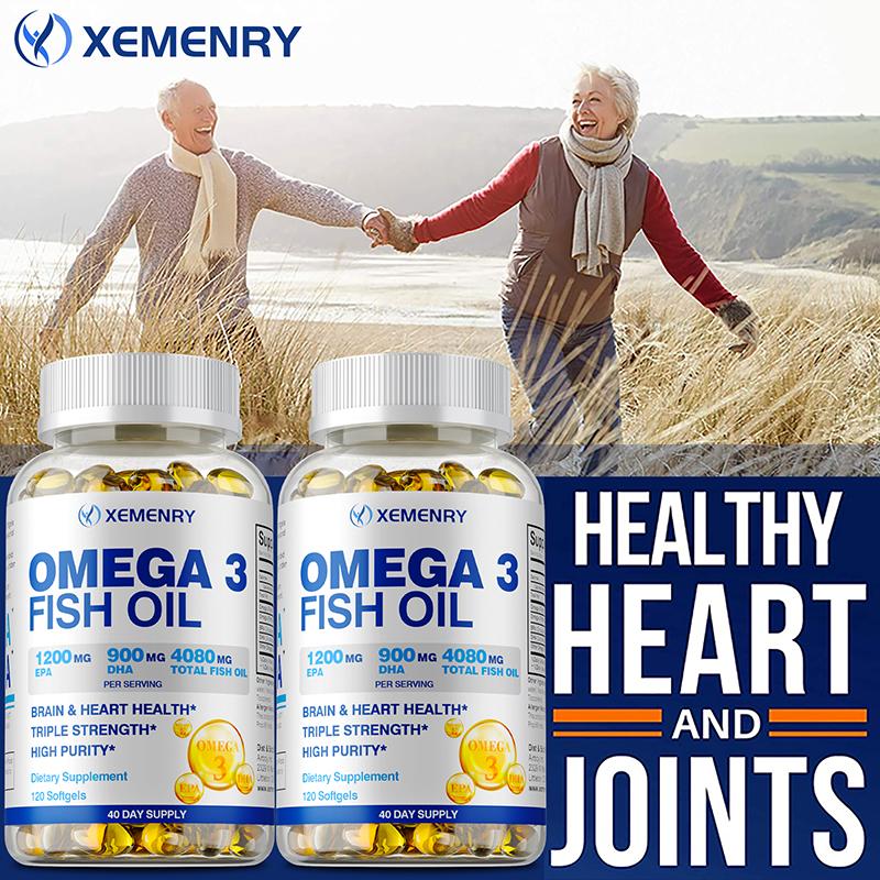 Omega-3-Fischöl 4500mg - EPA, DHA - Herz-, Gehirn- & Gelenkgesundheit - 120 Kapseln