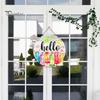 Tropical Wall Decor Hello Summer Door Sign, Ice Pop Flip Flop Welcome Hanger, Coastal Hanger Farmhouse Hanging Wooden Wreath for Front Home