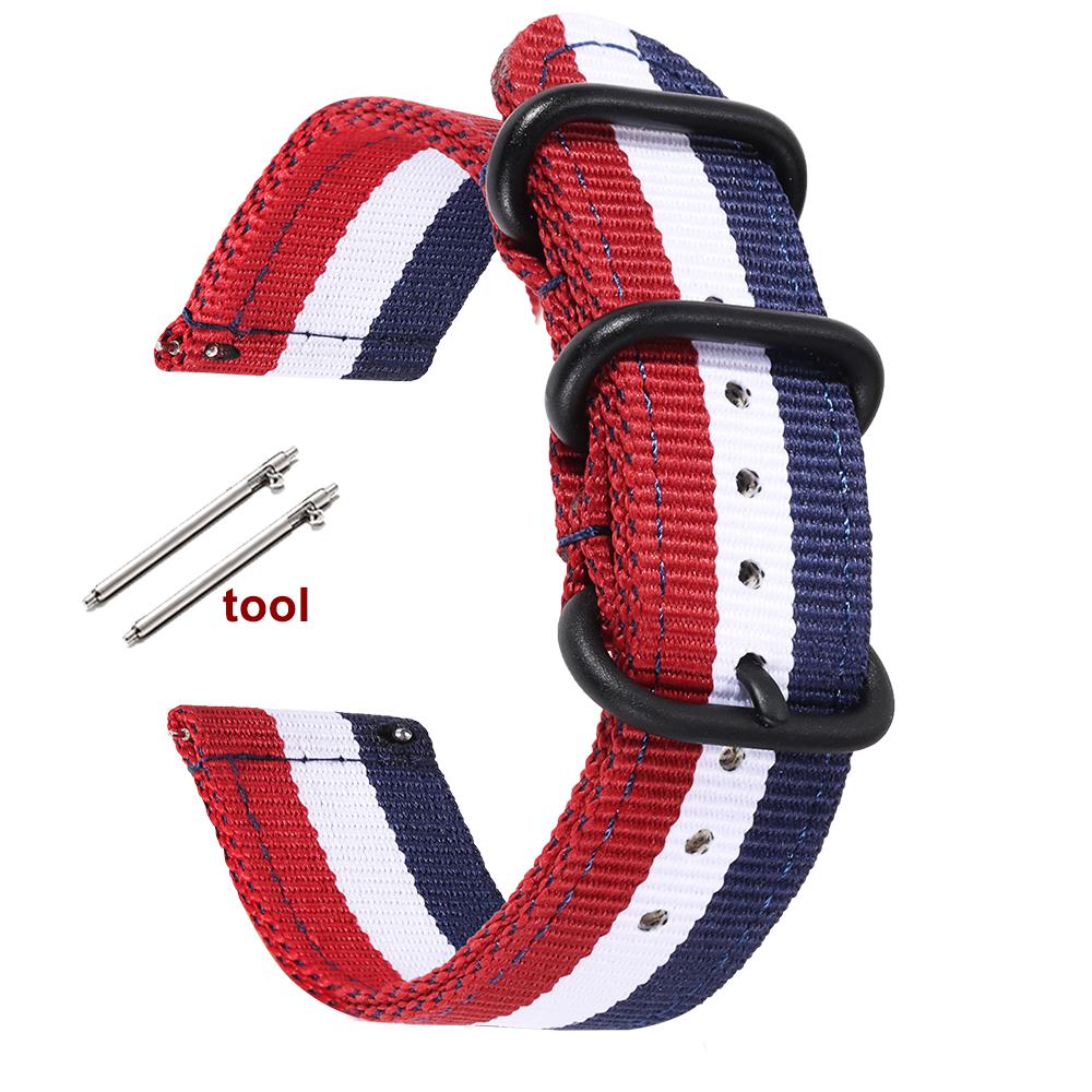 Correa de Nailon de 18 mm 20 mm 22 mm 24 mm para Samsung Galaxy Watch 3 4 5 Pro 6 7 46 mm 42 mm para Amazfit Pulsera Deportiva de Liberación Rápida