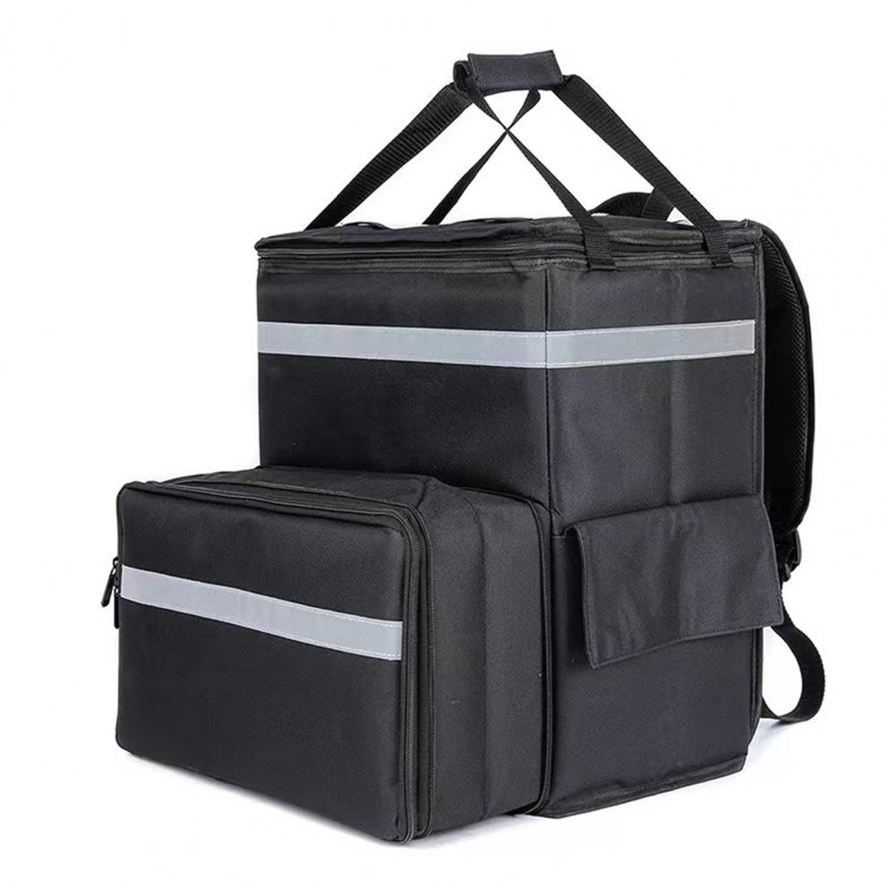 41cm Food Delivery Bag Insulated Backpack Large Capacity Strong Load-bearing Expandable Cooler Bag Reusable Pizza Delivery Bag чёрный
