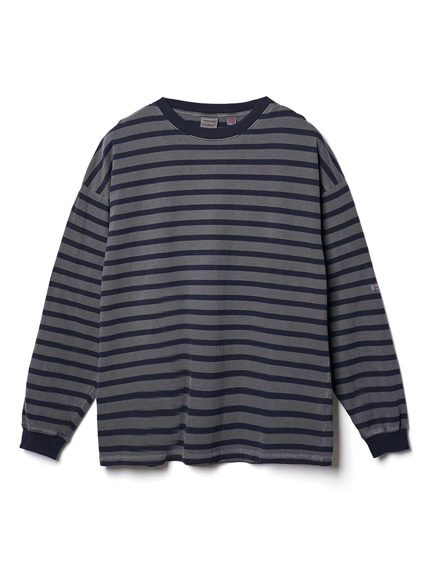 

СУПЕР БОЛЬШАЯ Длинная с США для Мужчин и Женщин [Хорошая Носка] Футболка Бордер, Хлопок, (М, Уголь)