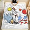 The Cat in the Hat Flannel Blanket, High quality Comfortable for All Seasons, Home Decor, Warmth and Comfort
