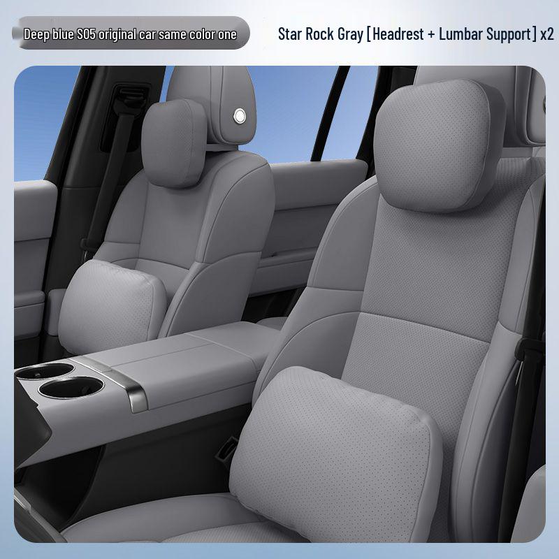 Deep Blue S05 Headrest: Lumbar & Neck Support Pillow for Car Interiors
