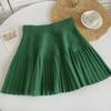 "2024 Autumn High-Waist A-Line Pleated Knit Skirt for Women"